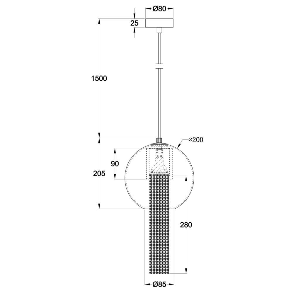 Размерна схема на Maytoni Flusso P095PL-01BZ
