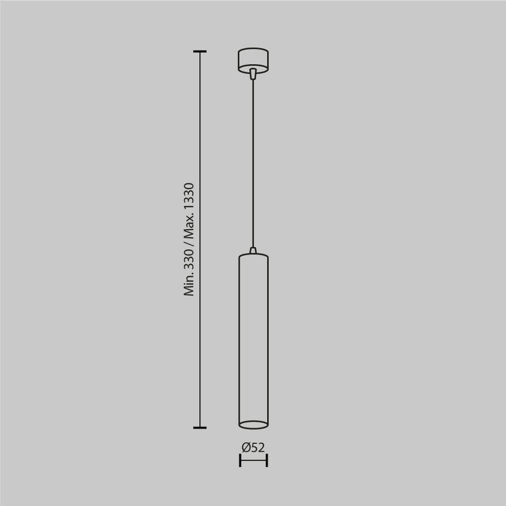 Пендел Maytoni Focus LED P072PL-L12W4K-1, схема с размери
