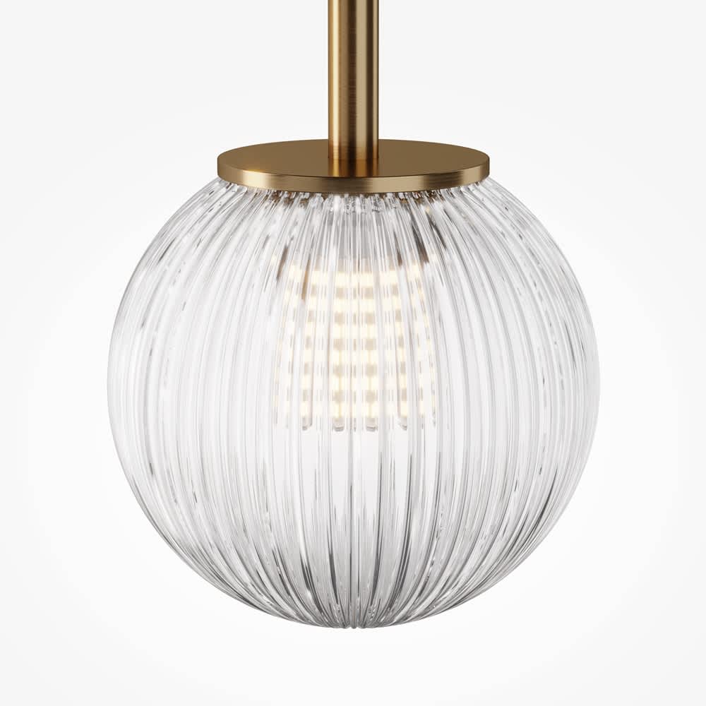 Пендел Maytoni Glace MOD547PL-01BZ, релефен сферичен абажур