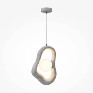 Сив пендел Maytoni Opus MOD380PL-01GR с бял стъклен дифузер на бял фон