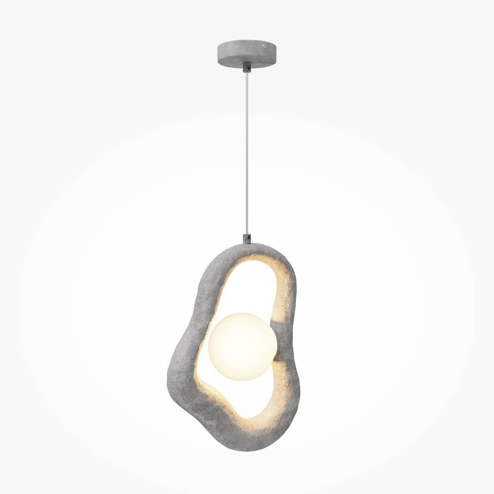 Сив пендел Maytoni Opus MOD380PL-01GR с бял стъклен дифузер на бял фон