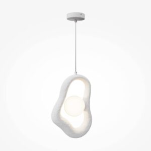 Бял пендел Maytoni Opus MOD380PL-01W с неправилна овална форма