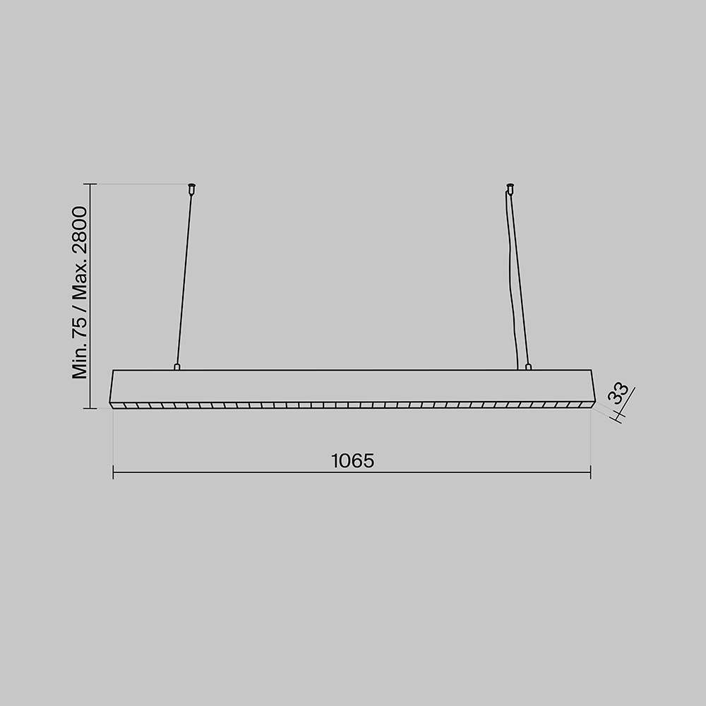Пендел Maytoni Points P050PL-L40W4K, схема с размери