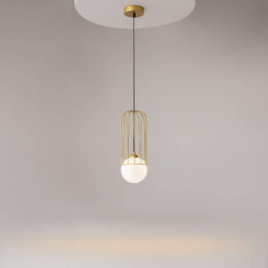 Maytoni Telford P361PL-01G - златист пендел с бял стъклен плафон