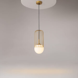 Maytoni Telford P362PL-01G - златист пендел с бял стъклен плафон