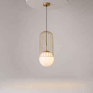 Maytoni Telford P363PL-01G - златист пендел с бял стъклен плафон