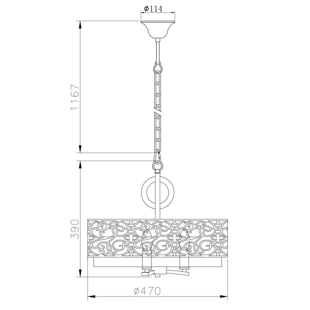 Схема с размерите на Maytoni Venera H260-03-N