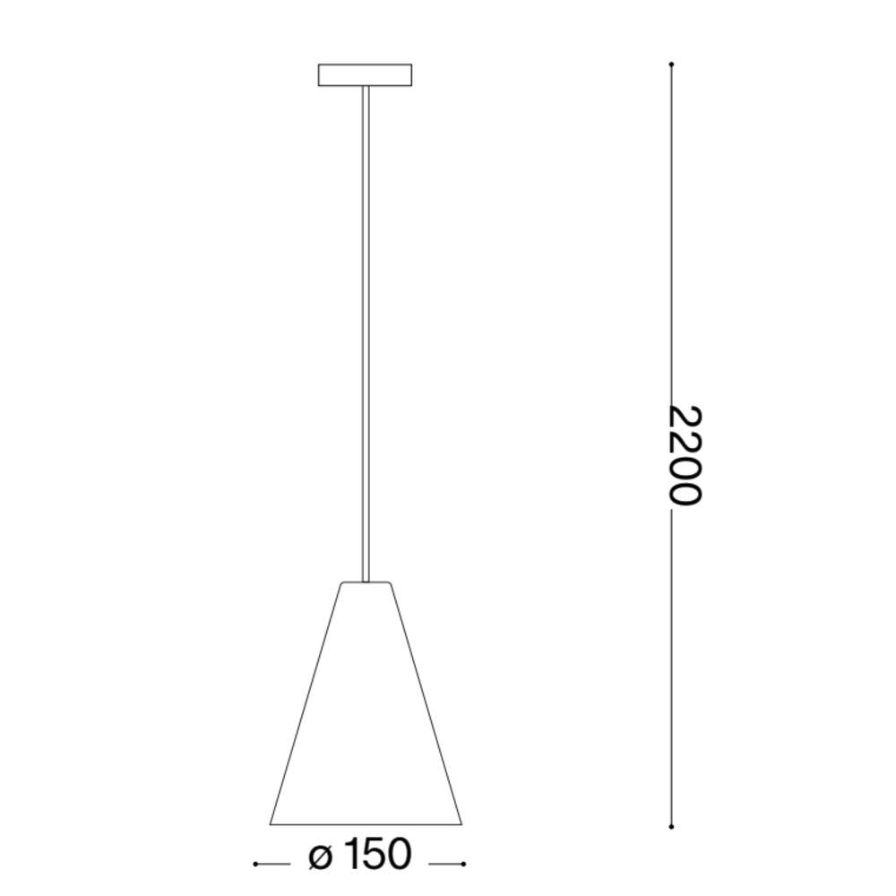 Схема с размери в милиметри на пендел Ideal Lux Oil-2 SP1 110424