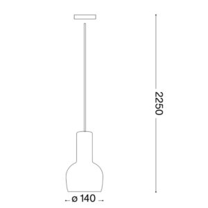 Схема с размери в милиметри на пендел Ideal Lux Oil-3 SP1 110431