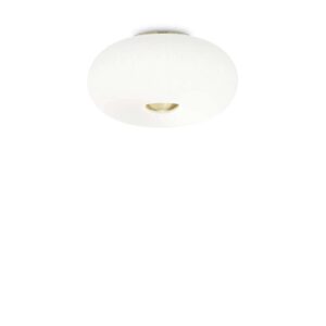 Ideal Lux Arizona PL3 214504 с бял стъклен абажур Ø40 см и метални части с месингово покритие
