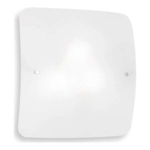Бял стъклен плафон Ideal Lux Celine PL4 044293 със заоблени ъгли и два хромирани крепежни детайла