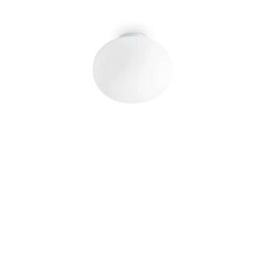 Плафон Ideal Lux Cotton PL1 D30 297743 с бял заоблен стъклен абажур Ø30 см