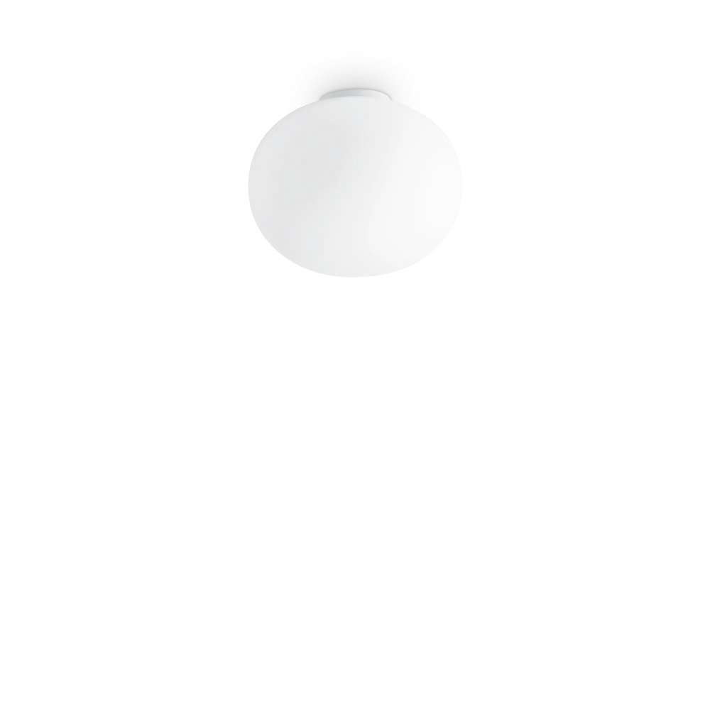 Плафон Ideal Lux Cotton PL1 D30 297743 с бял заоблен стъклен абажур Ø30 см