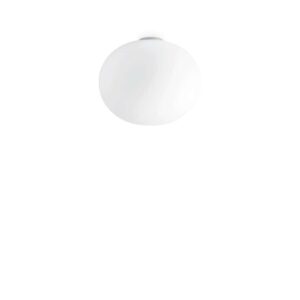 Бяла плафониера Ideal Lux Cotton PL1 D40 327891 със стъклен абажур Ø40 см