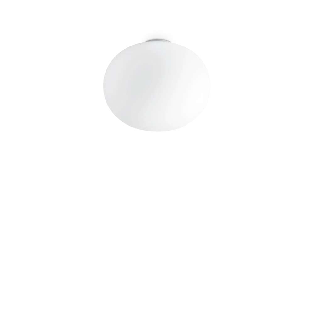 Бяла плафониера Ideal Lux Cotton PL1 D40 327891 със стъклен абажур Ø40 см