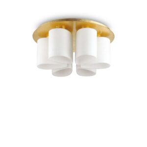 Плафон Ideal Lux Daisy PL6 247779 6хE27 Ø60 см златист и бял - основен изглед