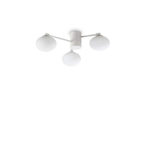 Плафон Ideal Lux Hermes PL3 D60 322667 в бял цвят на бял фон