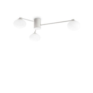 Плафон Ideal Lux Hermes PL3 D90 322674 в бял цвят на бял фон