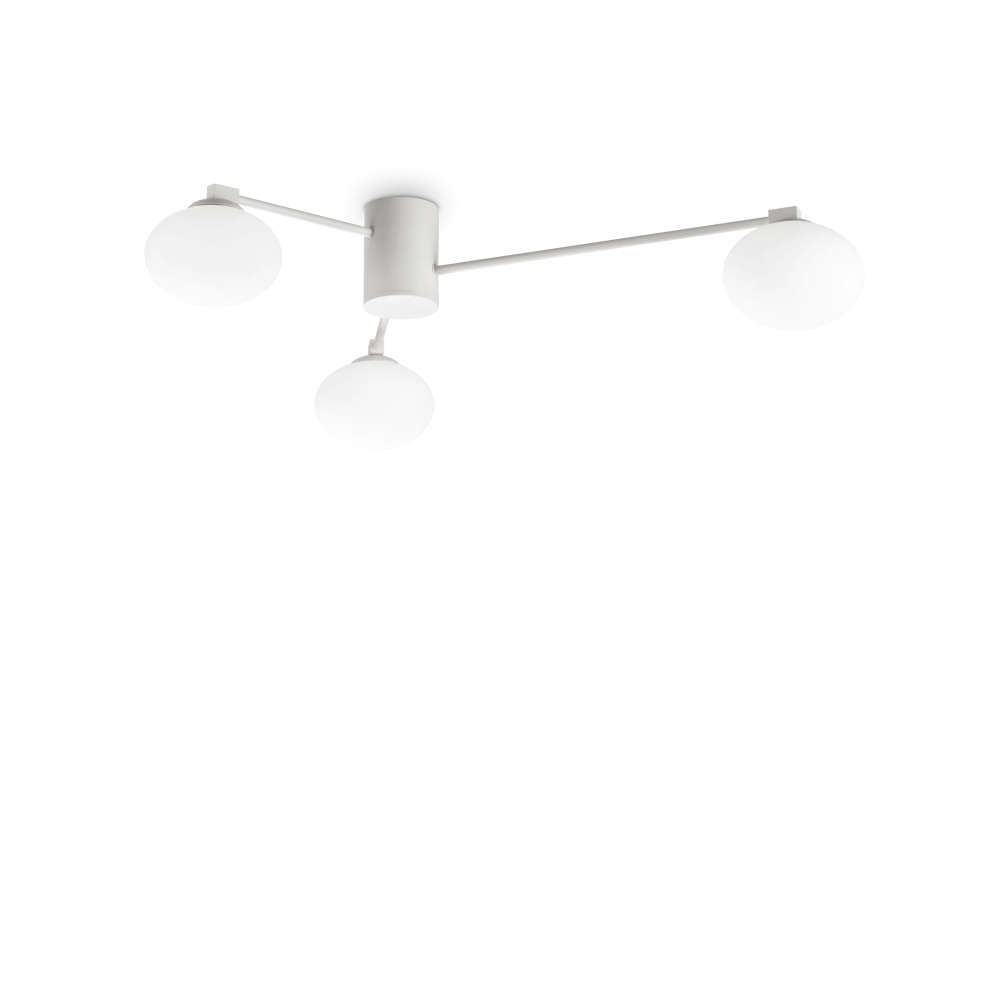 Плафон Ideal Lux Hermes PL3 D90 322674 в бял цвят на бял фон
