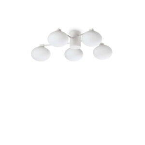 Плафон Ideal Lux Hermes PL5 D60 322698 в бял цвят на бял фон