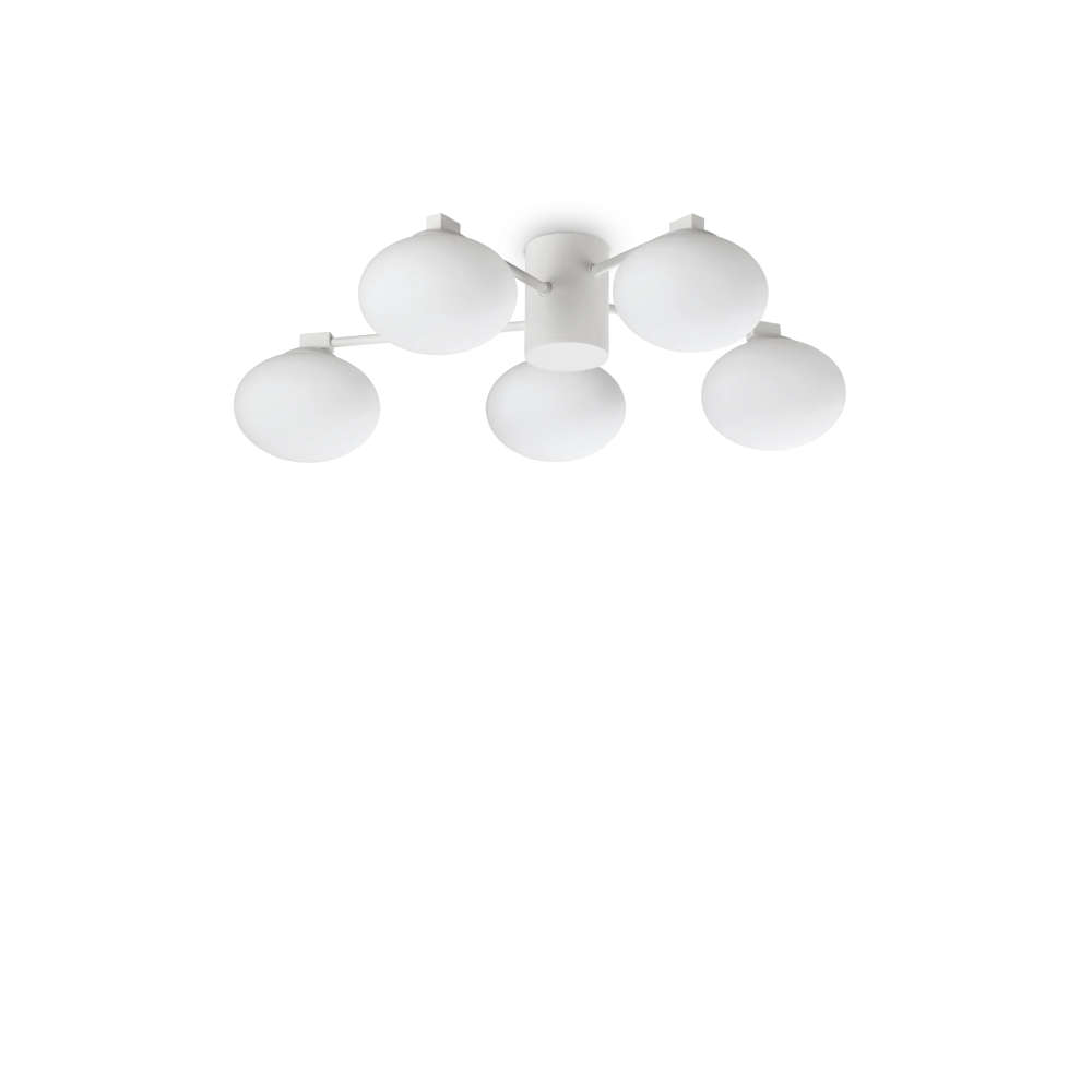 Плафон Ideal Lux Hermes PL5 D60 322698 в бял цвят на бял фон