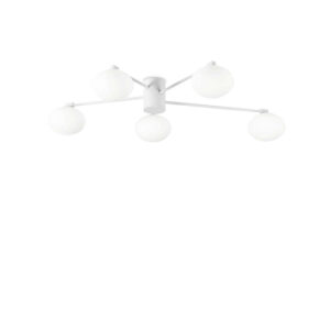 Плафон Ideal Lux Hermes PL5 D90 316680 в бял цвят на бял фон
