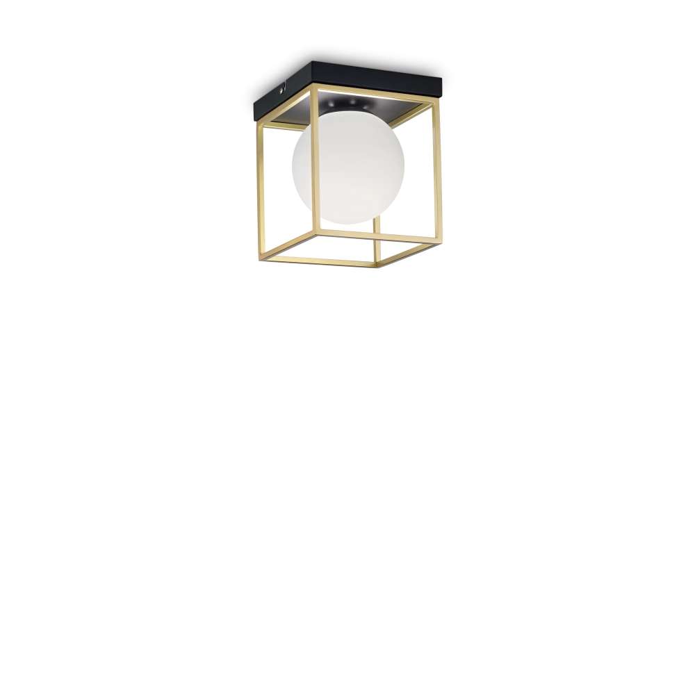 Плафон Ideal Lux Lingotto PL1 198132 E14 месинг и черно