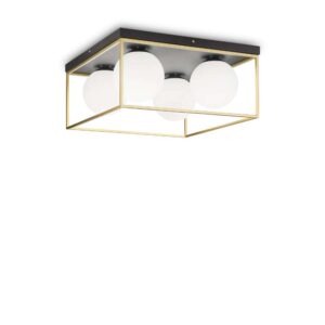 Плафон Ideal Lux Lingotto PL4 198156 4хE14 месинг и черно