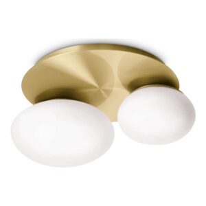 Ideal Lux Ninfea PL2 293653 - плафон с месингово метално тяло и бяло матирано стъкло