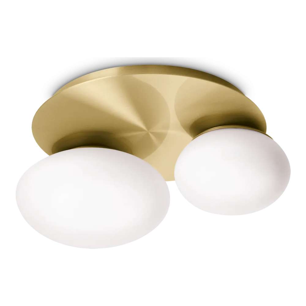 Ideal Lux Ninfea PL2 293653 - плафон с месингово метално тяло и бяло матирано стъкло