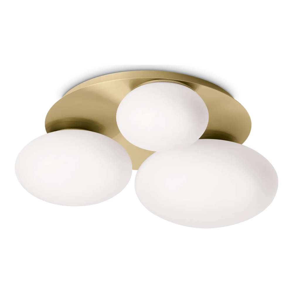 Ideal Lux Ninfea PL3 293660 - плафон с месингово метално тяло и бяло матирано стъкло