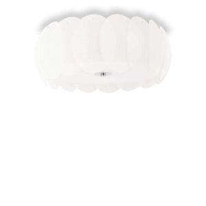 Плафон Ideal Lux Ovalino PL8 094014 с припокриващи се кръгли плочки от матирано бяло стъкло