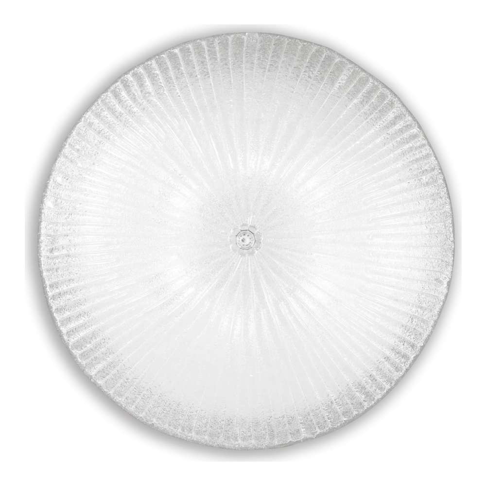Плафон Ideal Lux Shell PL6 008622 с прозрачно релефно стъкло и хромиран централен детайл