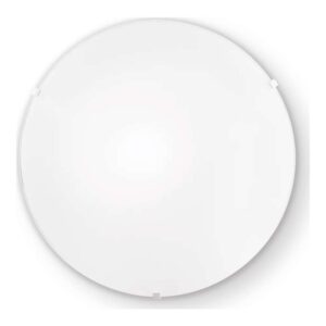 Плафон Ideal Lux Simply PL1 007960 Ø25 см с кръгъл дифузер от матирано стъкло и хромирани метални крепежи