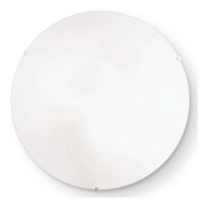 Плафон Ideal Lux Simply PL2 007977 Ø30 см с кръгъл дифузер от матирано стъкло и хромирани метални крепежи