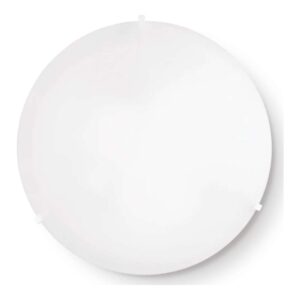 Плафон Ideal Lux Simply PL3 007984 Ø40 см с кръгъл дифузер от матирано стъкло и хромирани метални крепежи