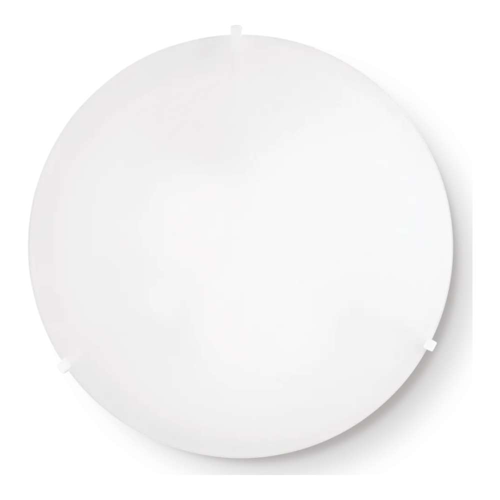 Плафон Ideal Lux Simply PL3 007984 Ø40 см с кръгъл дифузер от матирано стъкло и хромирани метални крепежи