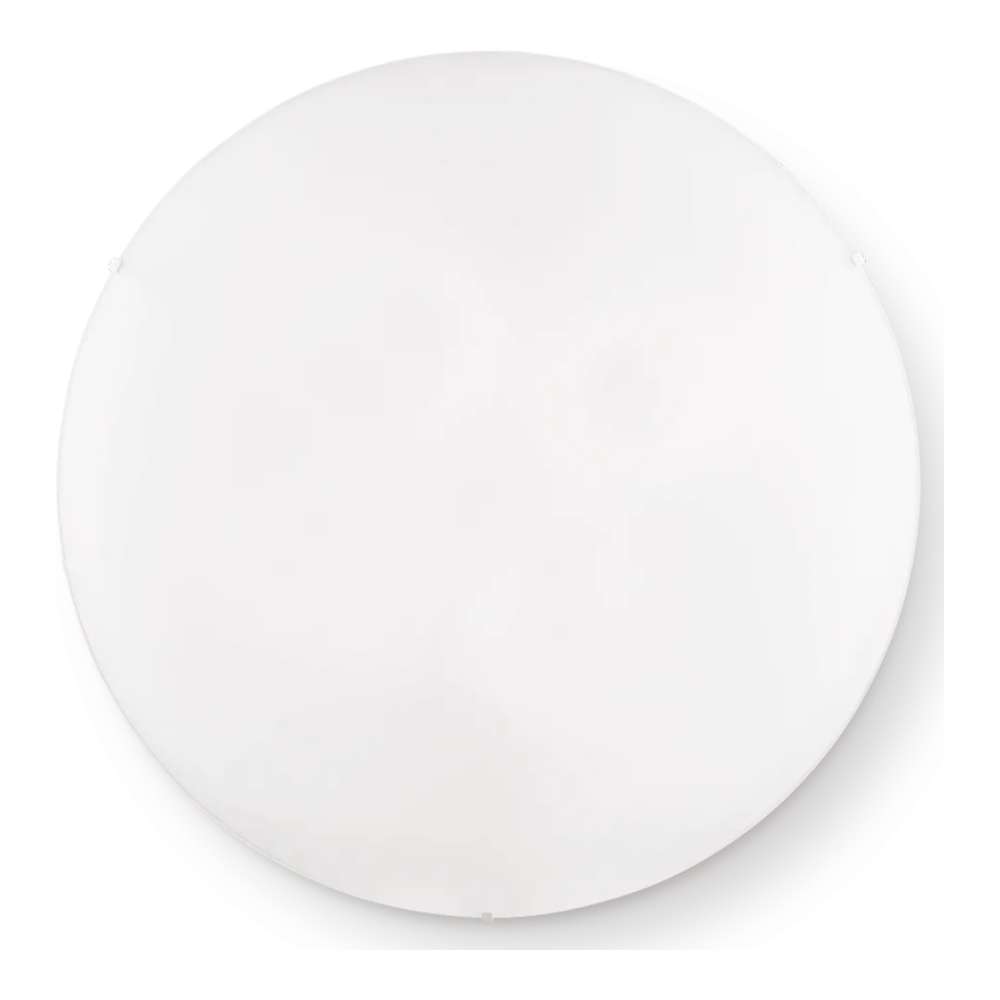 Плафон Ideal Lux Simply PL4 007991 Ø50 см с кръгъл дифузер от матирано стъкло и хромирани метални крепежи