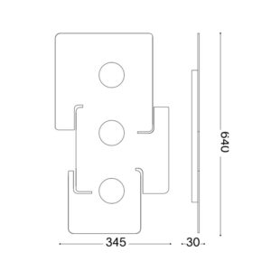 Totem PL3 215761 - схема с размери Официална схема с размерите в милиметри на Ideal Lux Totem PL3 215761