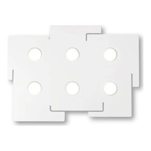 Бял метален плафон Ideal Lux Totem PL6 215785 с 6 кръгли светлинни източника и декоративни прорези