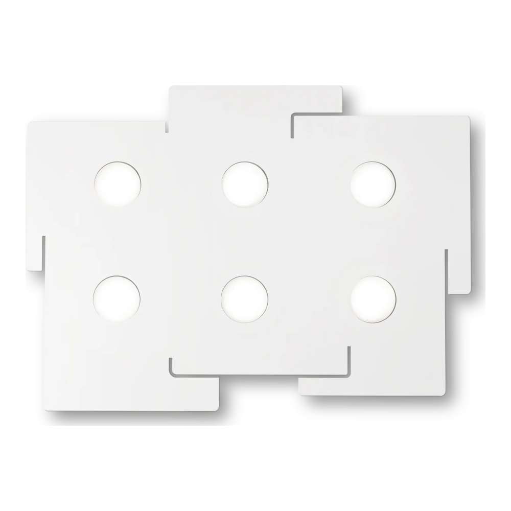 Бял метален плафон Ideal Lux Totem PL6 215785 с 6 кръгли светлинни източника и декоративни прорези