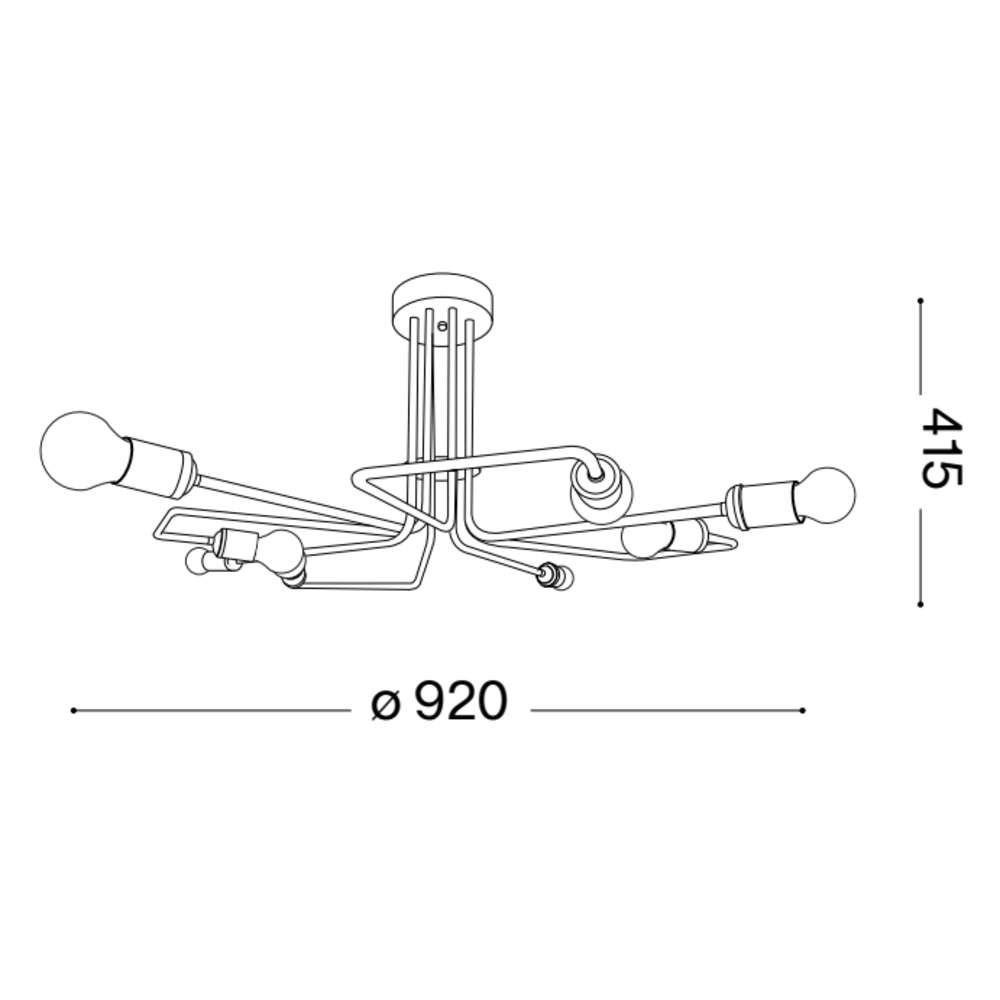 Оригинална размерна схема на Ideal Lux Triumph PL8 160313