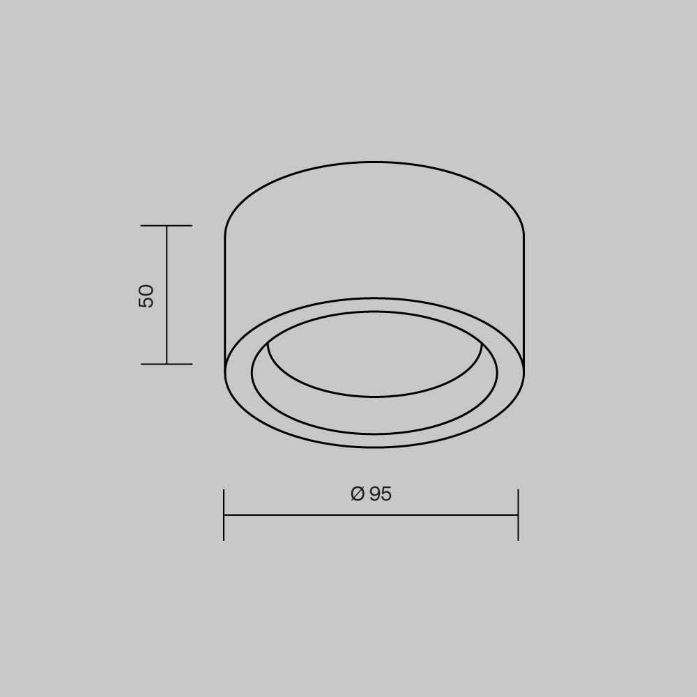 Плафон Maytoni Basic Texture MOD461CL-01GR, схема с размери