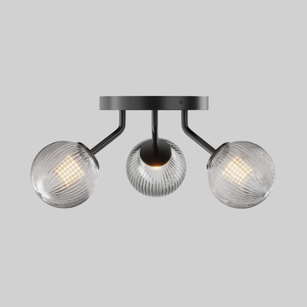 Плафон Maytoni Glace MOD547CL-03GR, изглед на сив фон