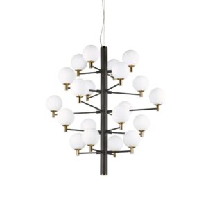 Полилей Ideal Lux Copernico SP20 197333 - черно тяло и бели стъклени сфери