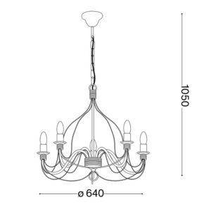 Схема с размери на Ideal Lux Corte SP05 005881