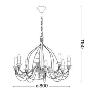 Схема с размери на Ideal Lux Corte SP08 057194