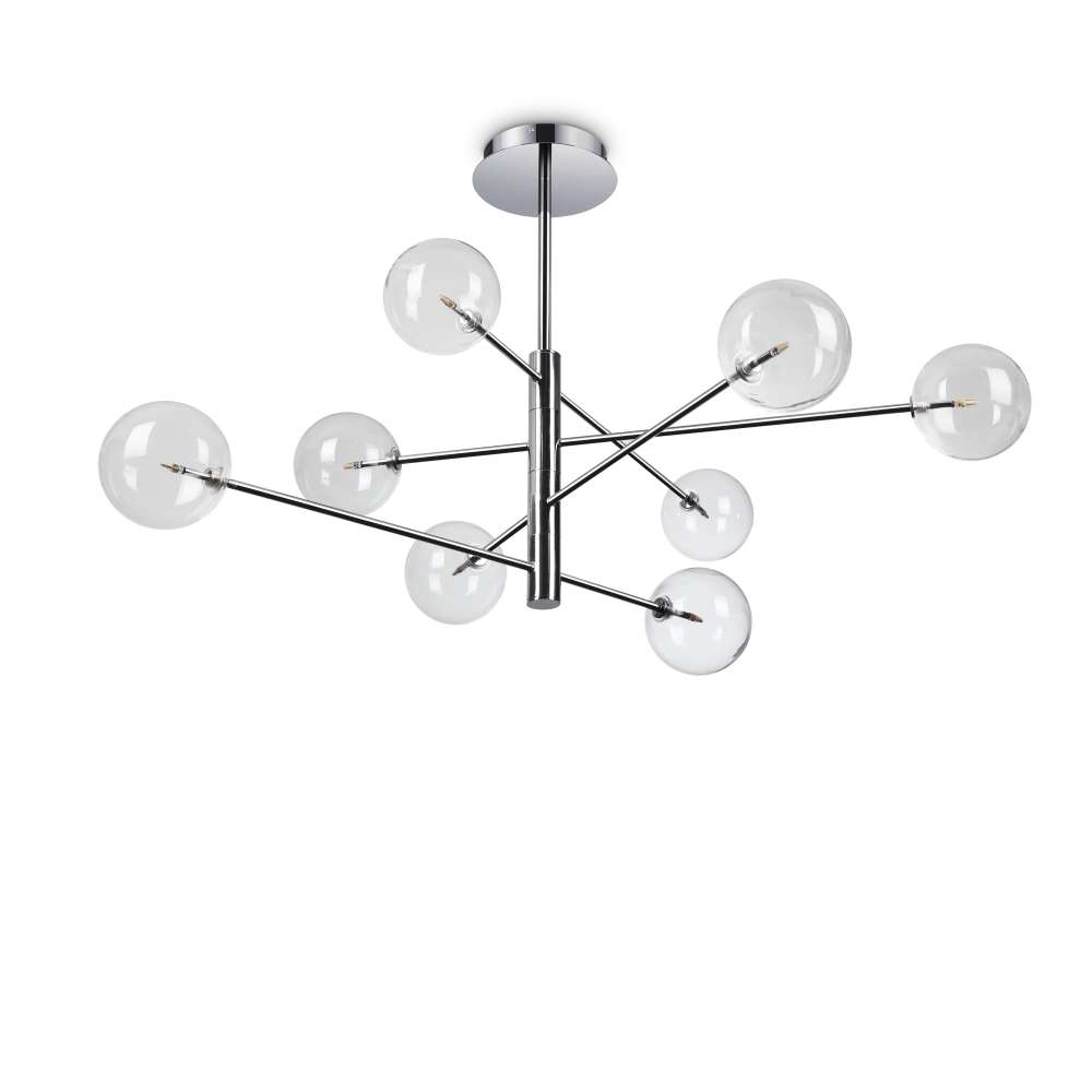 Полилей Ideal Lux Equinoxe SP08 275178 - хромирано тяло и прозрачно стъкло