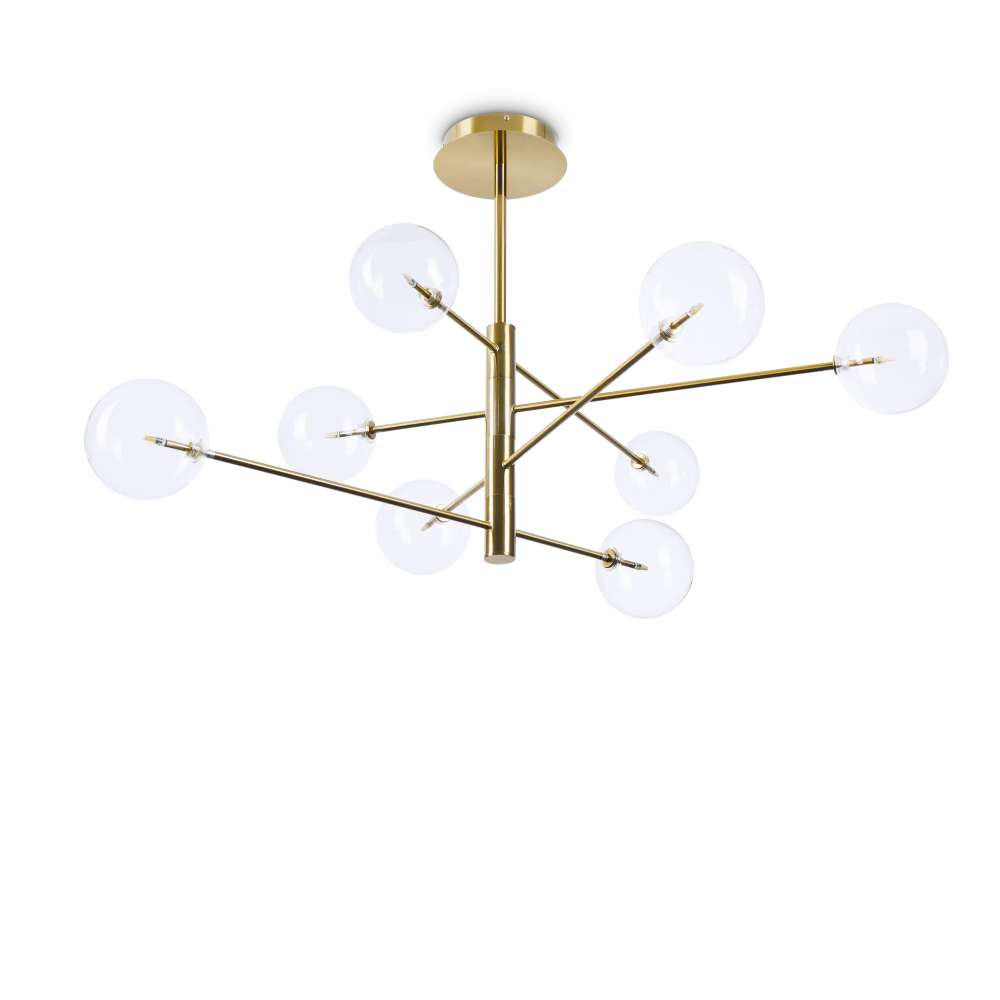 Полилей Ideal Lux Equinoxe SP08 275215 - месингово покритие и прозрачно стъкло