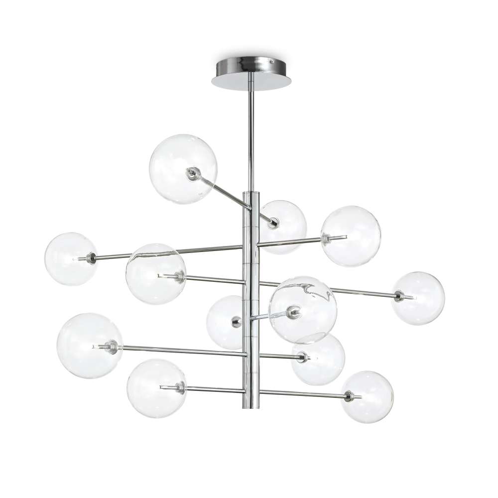 Полилей Ideal Lux Equinoxe SP12 200118 - хромирано тяло и прозрачно стъкло